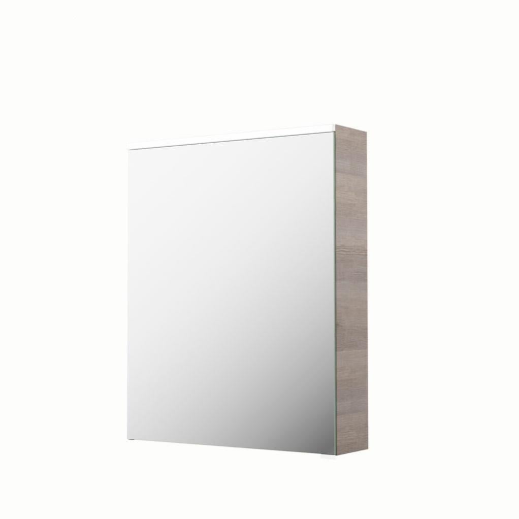Armoire de toilette lumineuse l. 60 cm, imitation chêne grisé, SENSEA