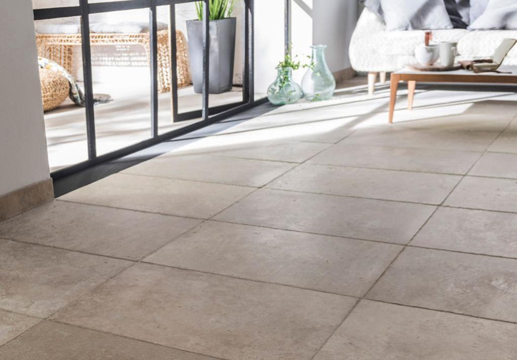 Travertin mur / sol effet pierre beige dénuancé Rustique l.40.6 x L.61