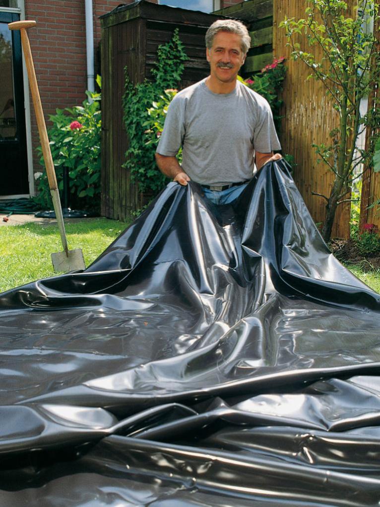 Liner de bassin en PVC 6 m x 6 m 1,0 mm, noir, bâche pour le bassin de  jardin