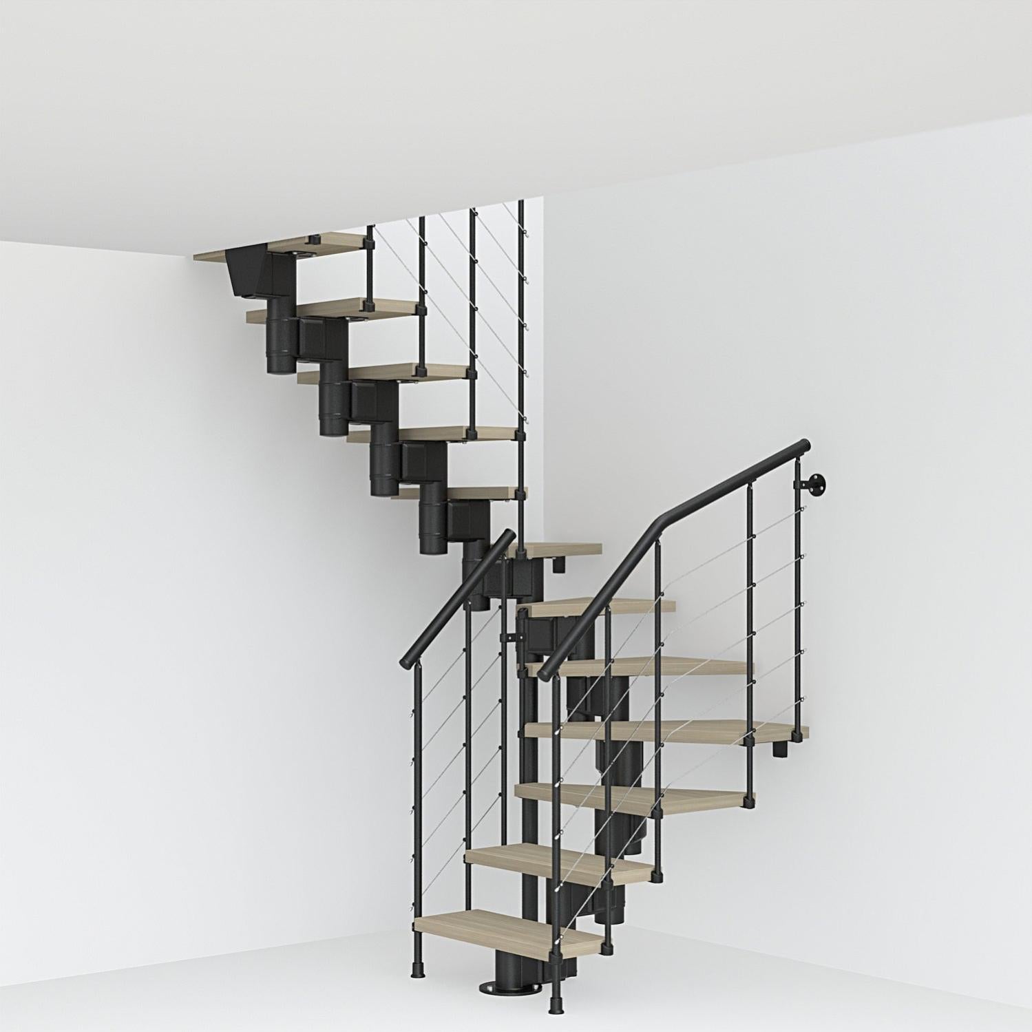 Escalier 2 4 Tournant R vers Acier Noir Long Tube 12 Mar Orme Clair escalier-2-4-tournant-r-vers-acier-noir-long-tube-12-mar-orme-clair