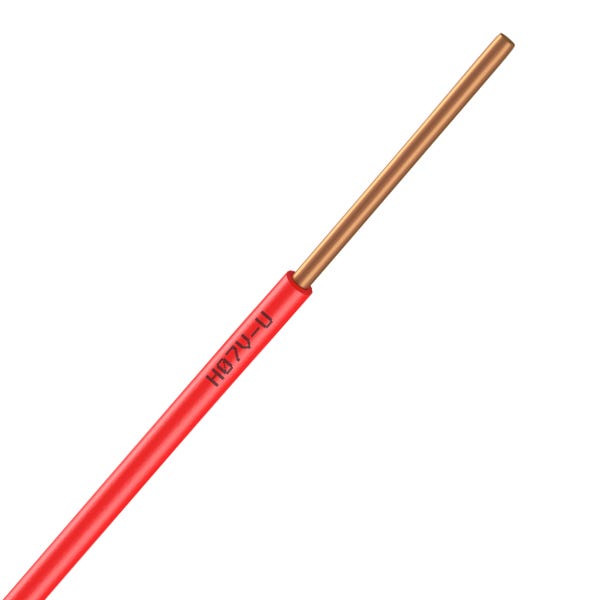 Fil électrique H07V-U rigide rouge 2.5mm² – Bobine de 100m