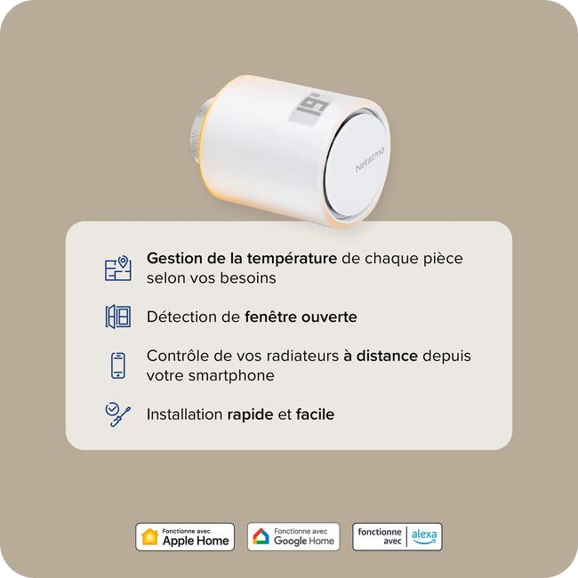 Pack tête thermostatique additionnelle par Netatmo - NAV-PRO