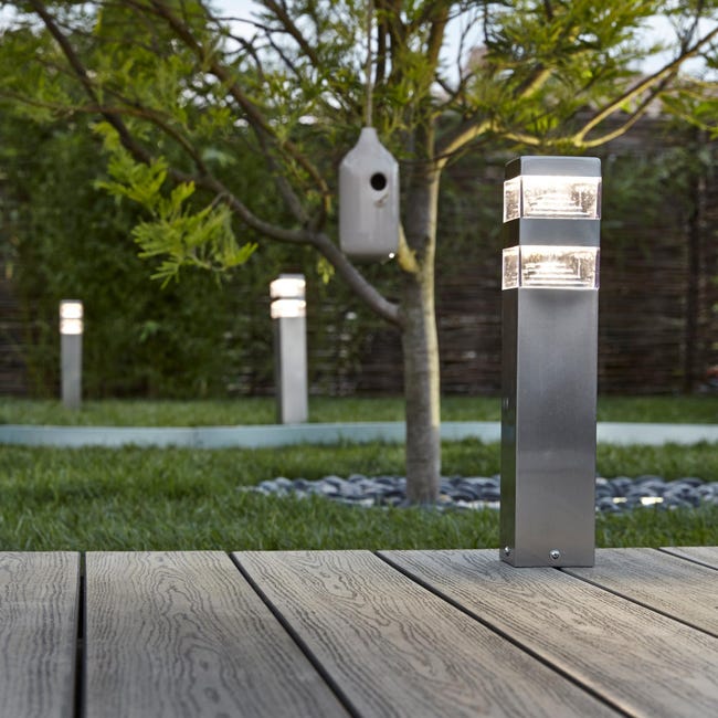 Borne extérieur Pyramide module led 1000 Lumen gris LUMIHOME | Leroy Merlin 1000 lumen