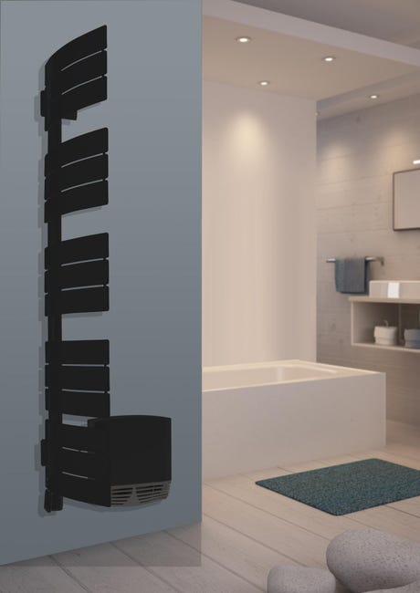 Sèche-serviettes électrique avec soufflerie SAUTER Venise pivotant 500 +  1000W | Leroy Merlin