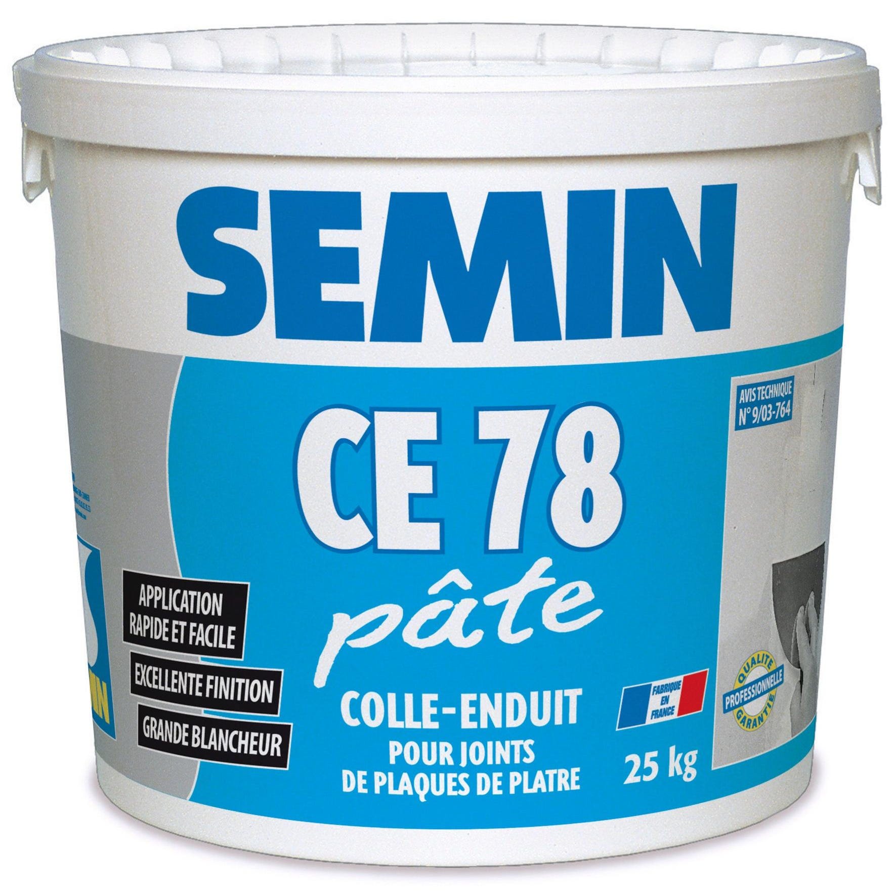 Enduit joint plaque plâtre CE78 SEMIN, pâte 25kg