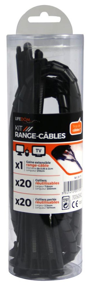Lot de 2 Cache Cable pour Maison et Bureau Gaine pour Câbles avec Clip  Guide Câble Range Câble TV PC USB Télé Rangement Câble Sp69 - Cdiscount  Bricolage