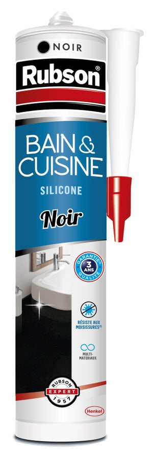 Joint silicone, noir, 200 ml cartouche - Erling