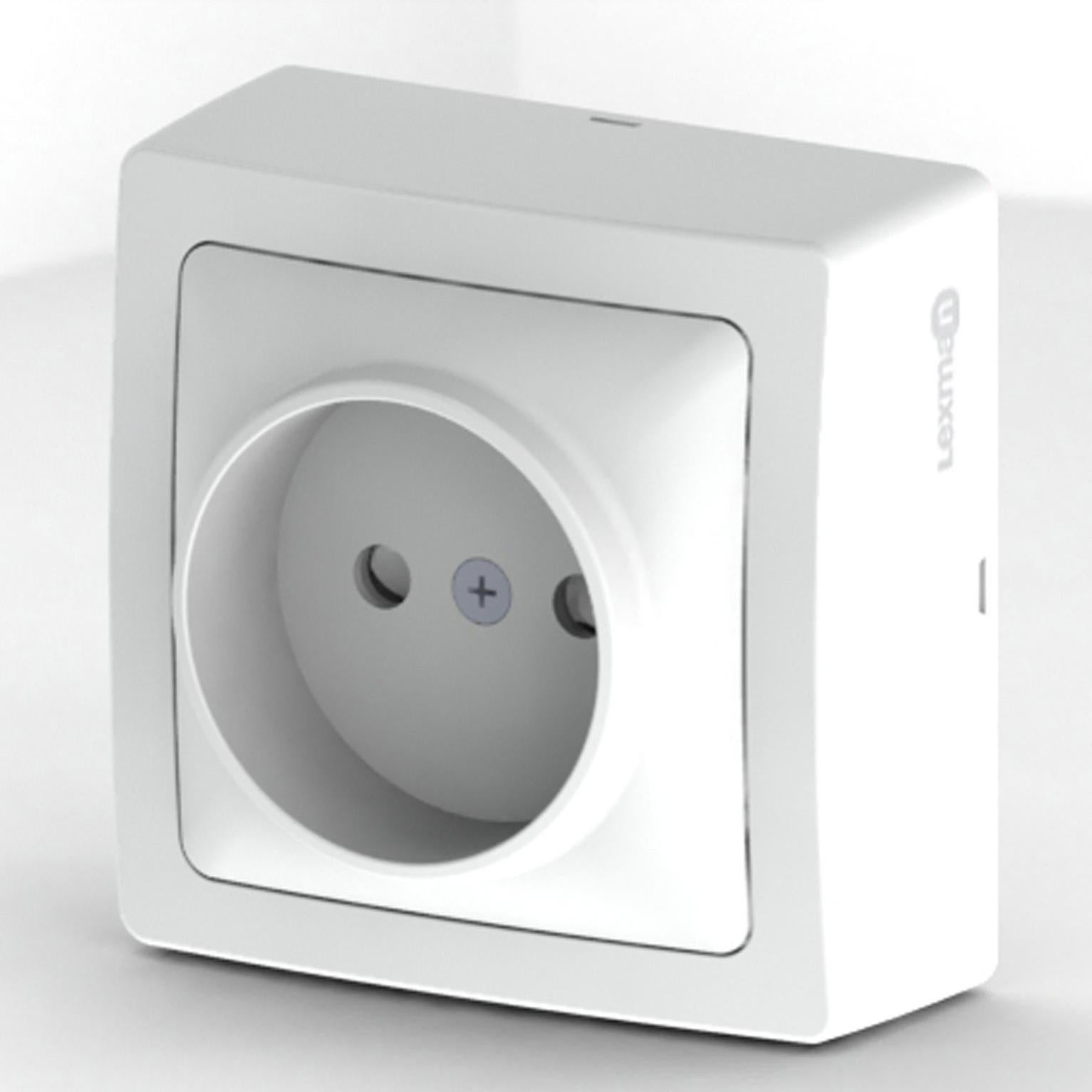 Prise sans terre saillie, complet Opus, LEXMAN, blanc Leroy Merlin