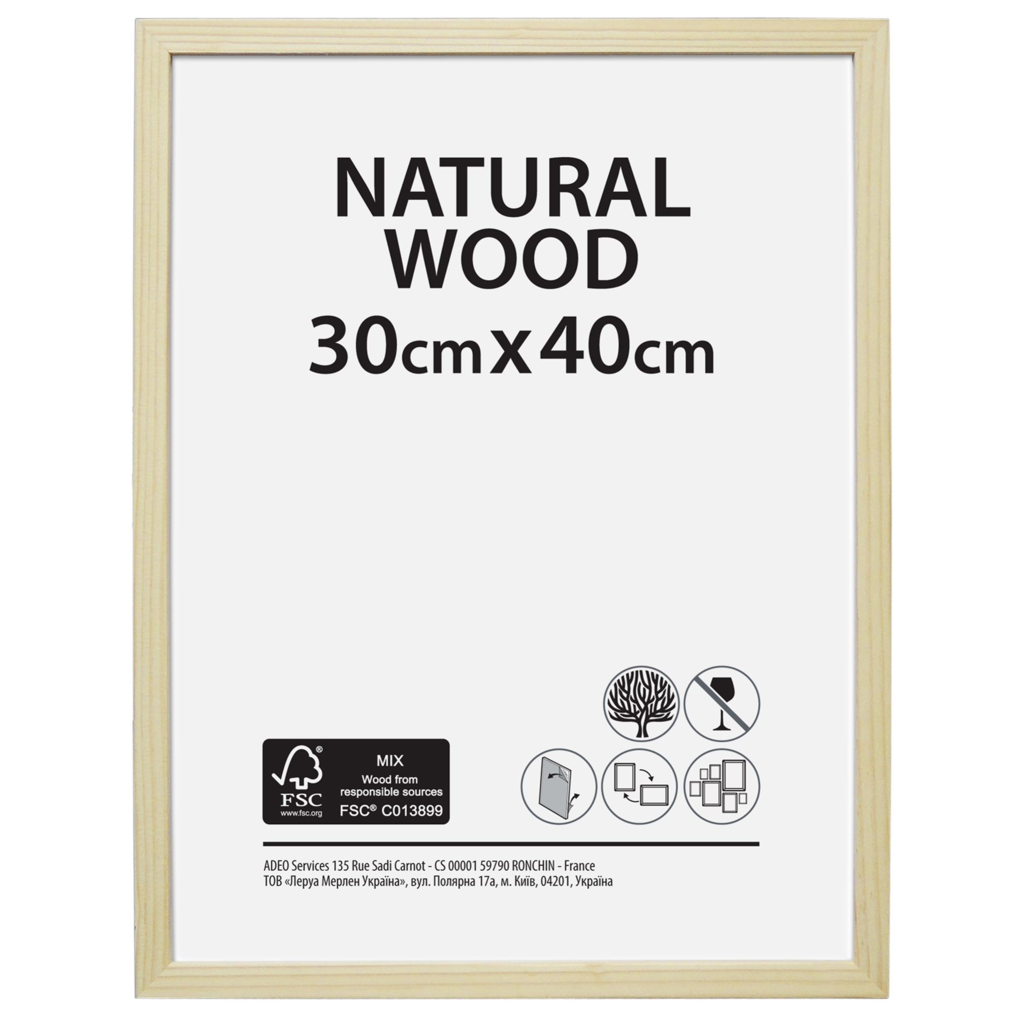 Cadre en Bois de Noyer Grain Effet Cadre pour 30 x 40 cm IMPRIME-UK Made