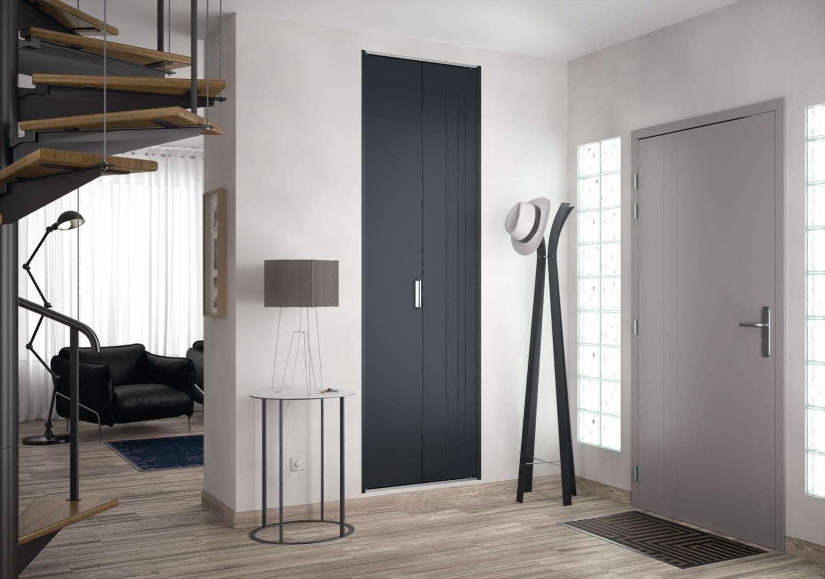 Porte de placard pliante anthracite l.70xH.210cm | Leroy Merlin