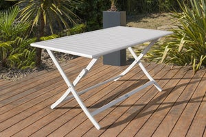 Table De Jardin Pliante En Aluminium Gris - Marius - Table de jardin BUT