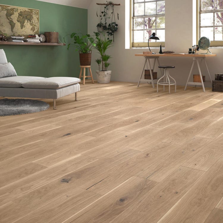 Parquet contrecollé forte chêne naturel vitrifié