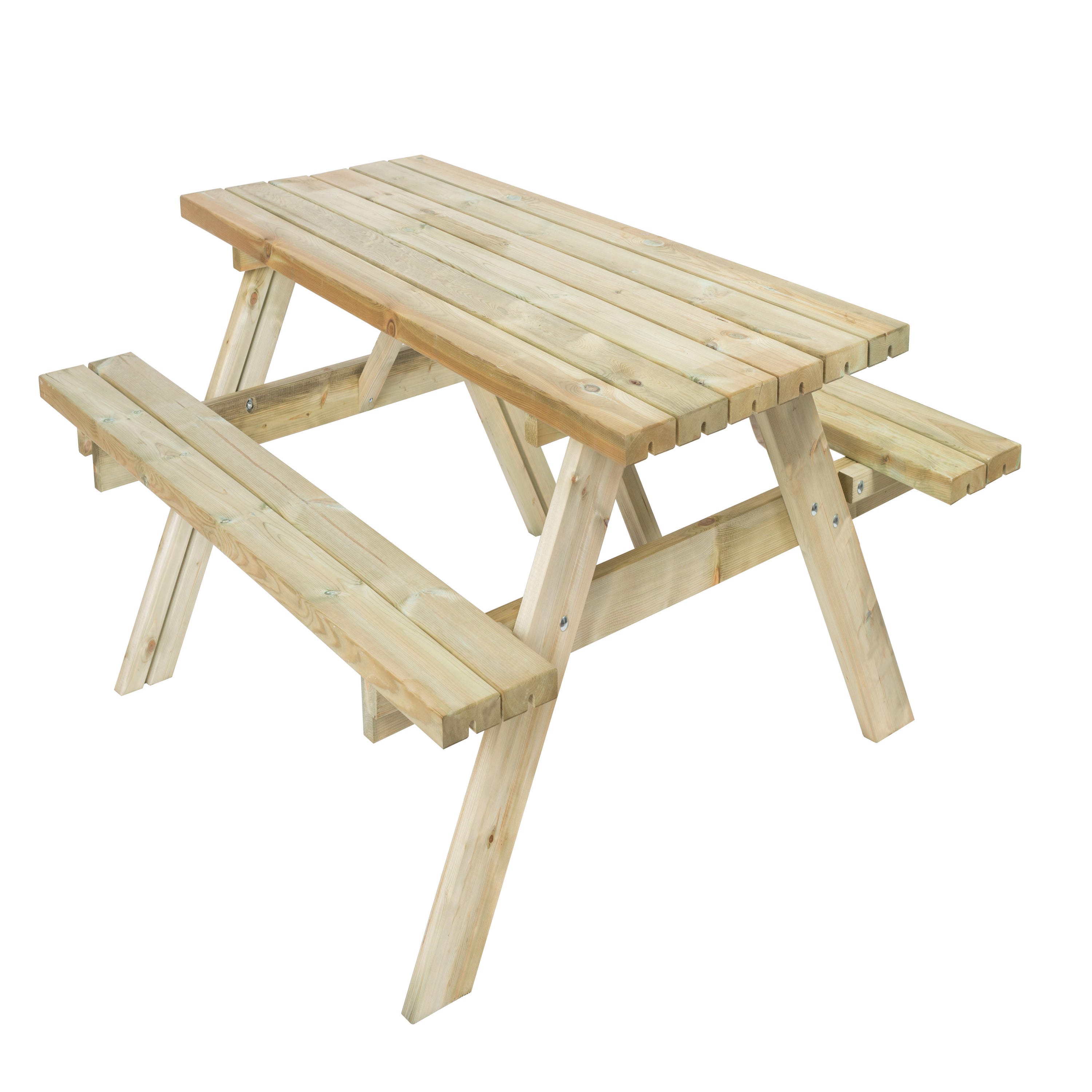 Table de pic-nic rectangulaire en bois naturel 6 personnes