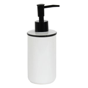 Brosse WC socle carré grès motif trait noir et blanc 9,2x9,2xH36cm