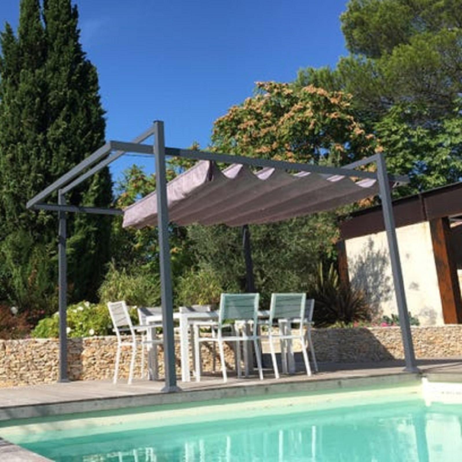 Tonnelle autoportant Lisboa aluminium gris, 12 m² | Leroy Merlin