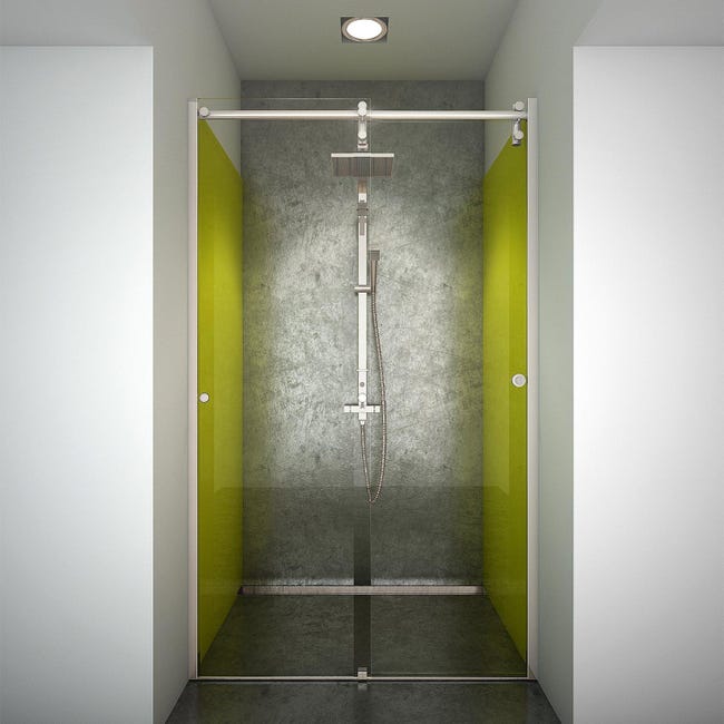 Barre de seuil pour porte de douche aluminium brillant 120 cm