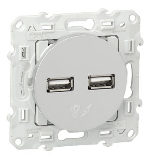 Schneider - Odace - Prise de courant Affleurante + USB Type C Complète -  Réf : LOT3070 - ELECdirect Vente Matériel Électrique
