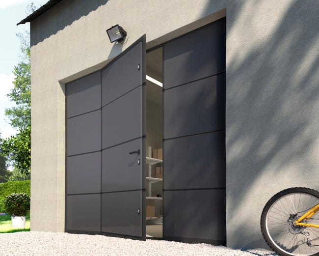 Porte de garage sectionnelle motorisée ARTENS essentiel 200x240cm avec