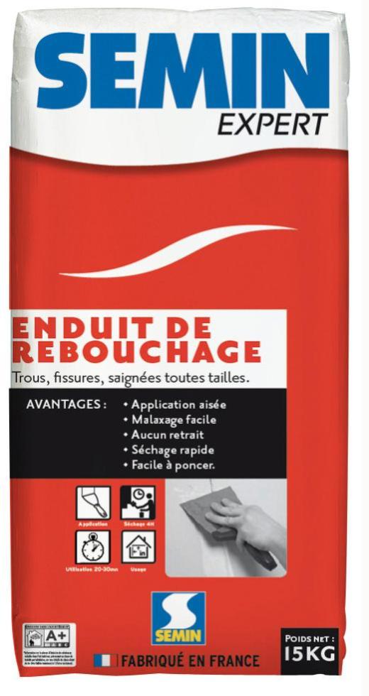 Re-Bouch-Trou Semin, Enduit de Rebouchage Blanc, Allégé en Spray Aérosol  pour Reboucher jusqu'à 30 Trous, Intérieur, 125 ml (3)