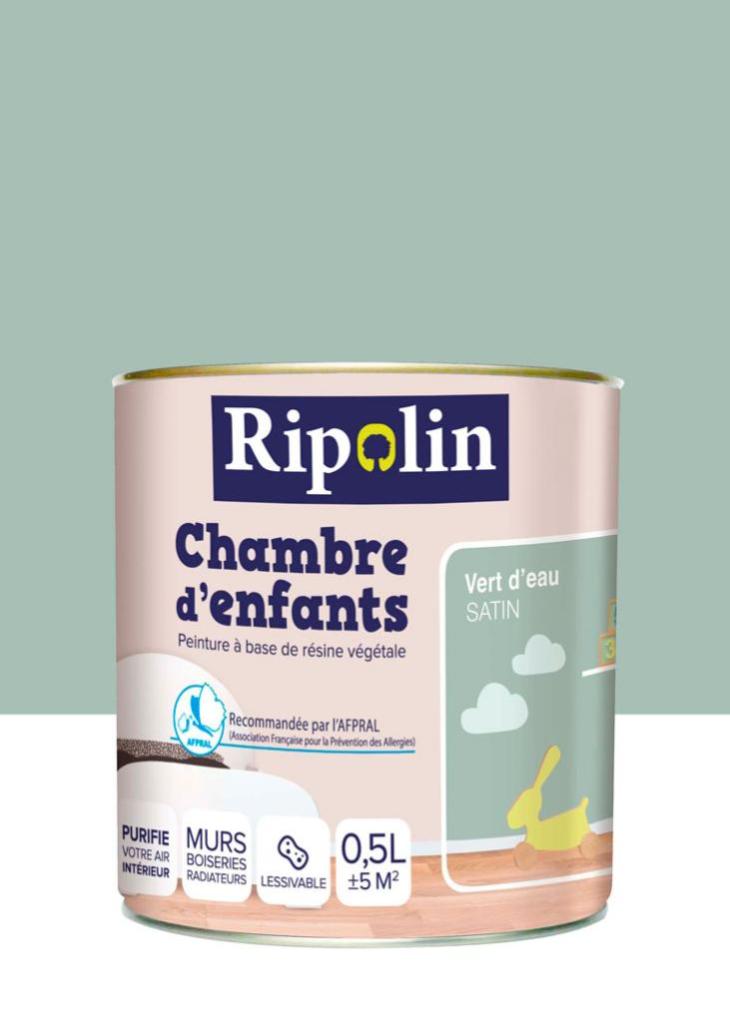 Peinture Mur Et Boiserie Chambre D Enfants Ripolin Vert D Eau Satine 0 5 L Leroy Merlin