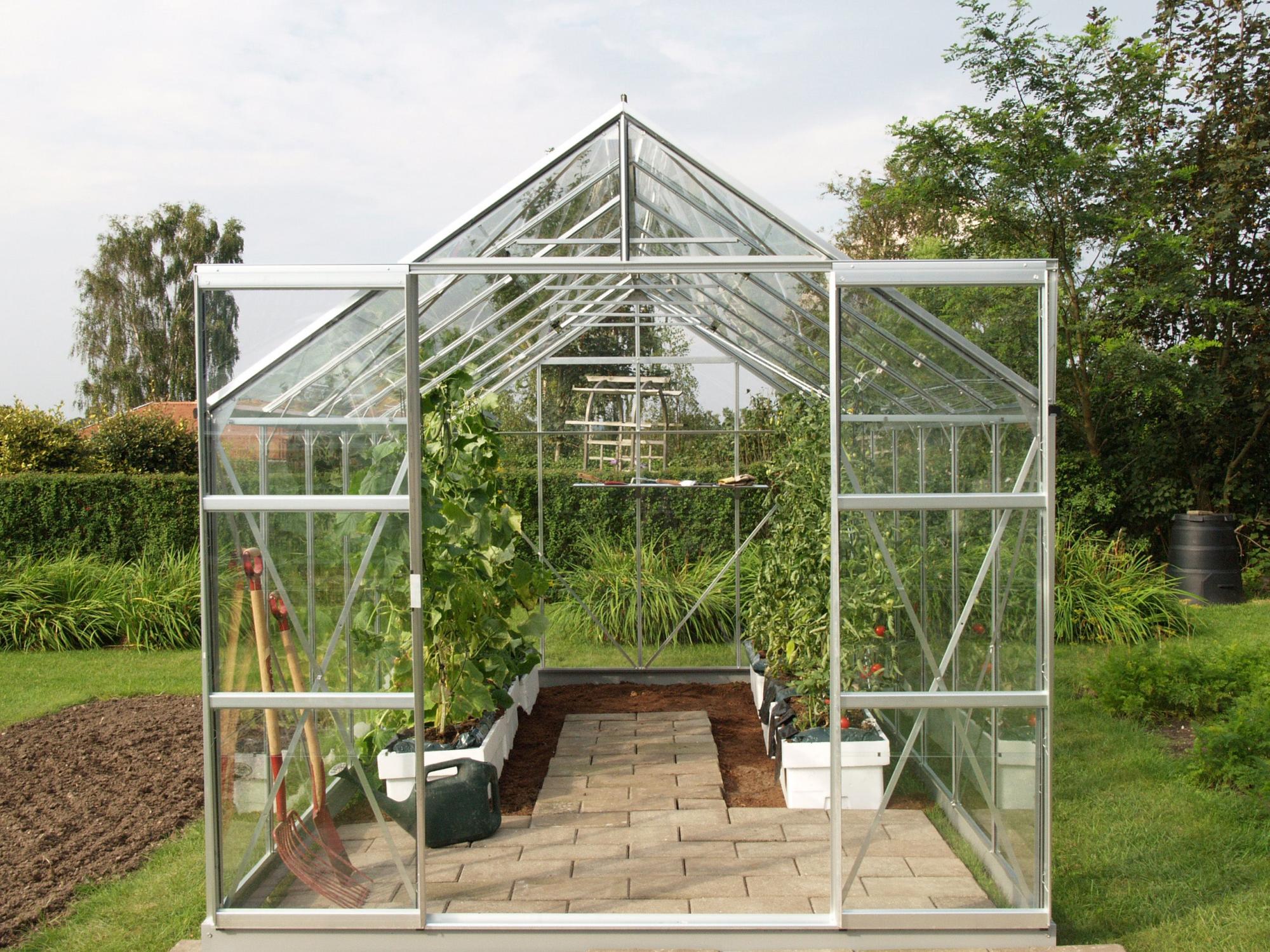 Serre de jardin en verre trempé LAMS Laurus Uranus 9900 alu, 9.8 m²