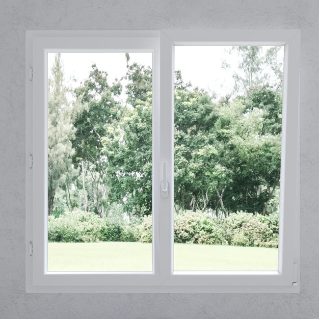 Fenêtre PVC Essentiel H.135xl.120cm 2 vantaux blanc