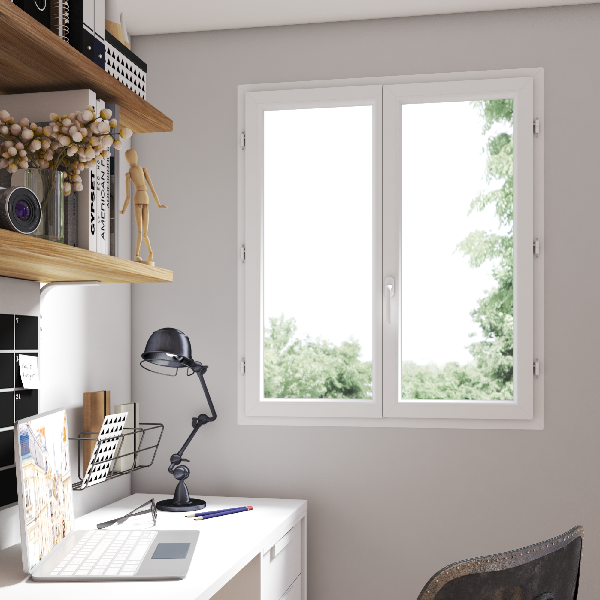 Fenetre Pvc Brico Essentiel Blanc H 115 X L 100 Cm 2 Vantaux Tirant Droit Leroy Merlin