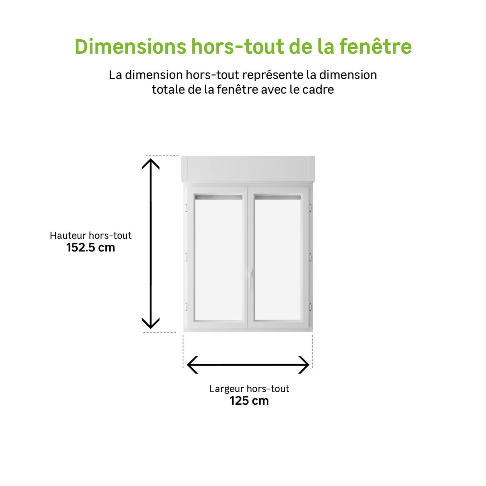 Fenetre Avec Volet Roulant Pvc Brico Essentiel Blanc 135x1cm 2 Vtx Tirant D Leroy Merlin