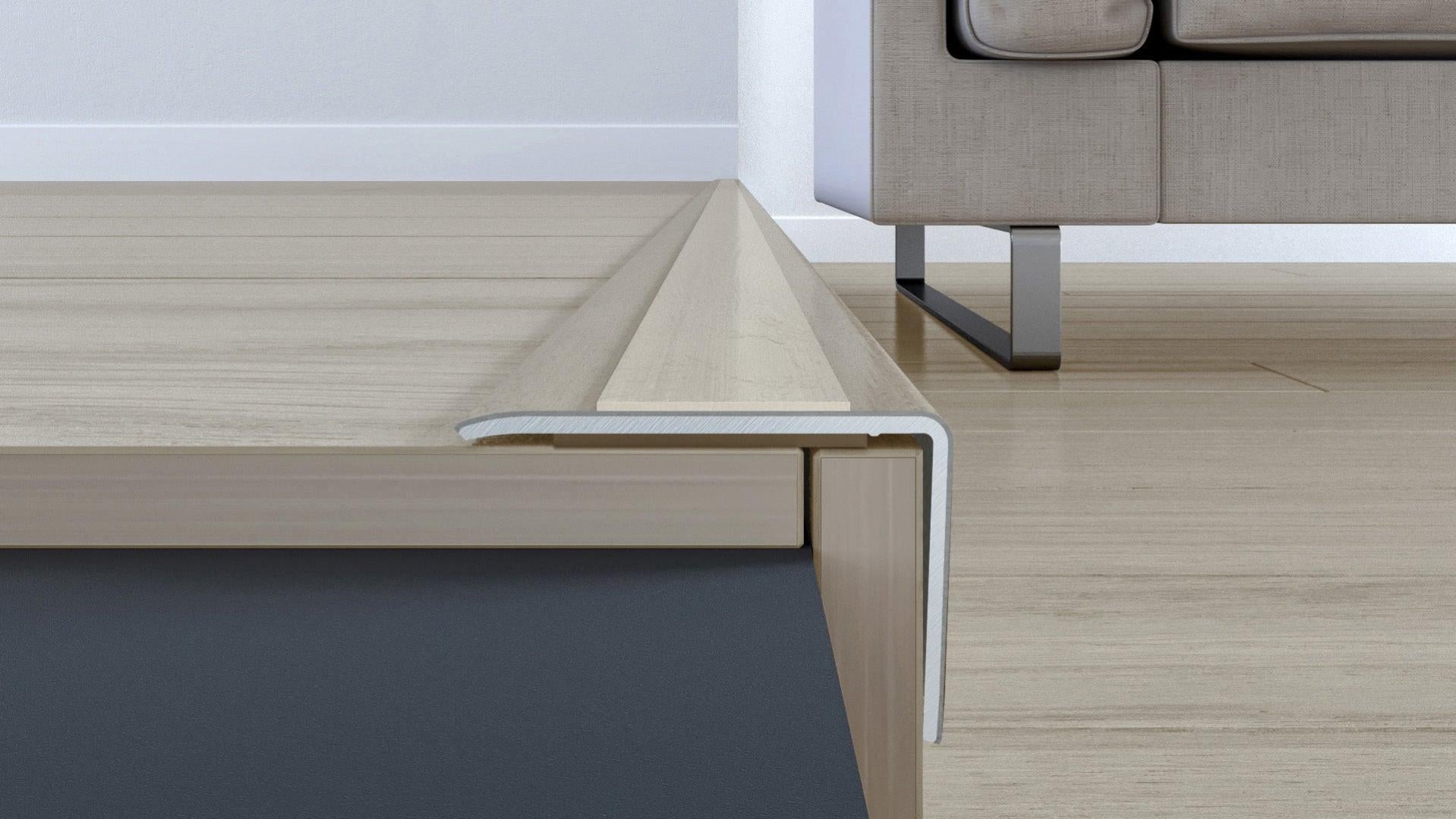 Nez de marche plaqué chêne naturel pour parquet, L.95 cm x l.36.7 mm — free download