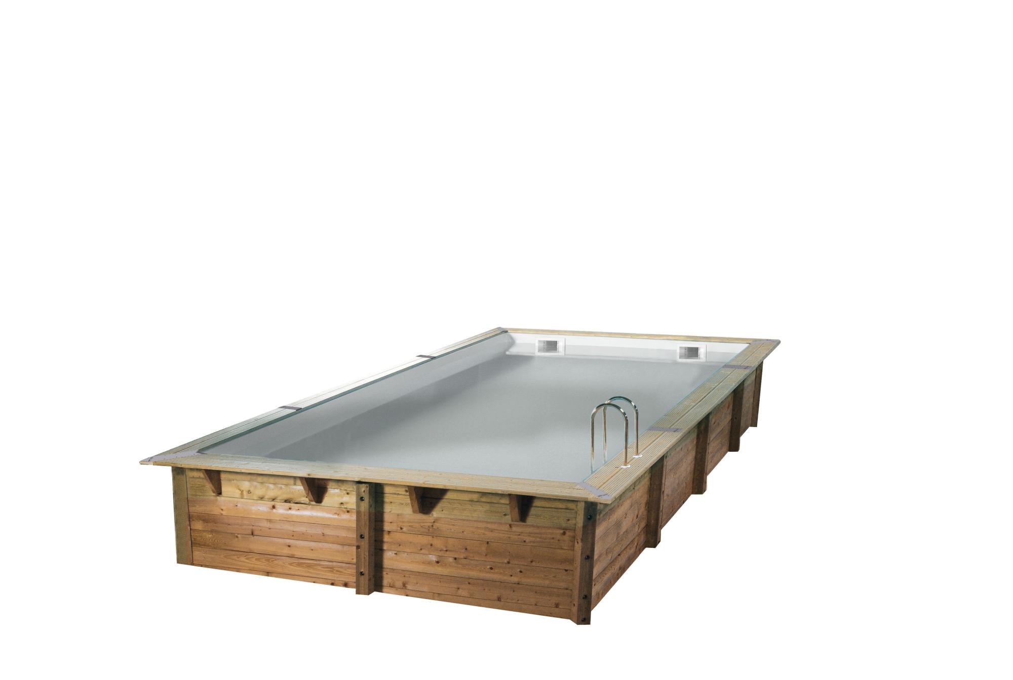 Piscine, bois 7504763l UBBINK, rectangulaire x L.6.5 x l.3.5 x H.1.4 m