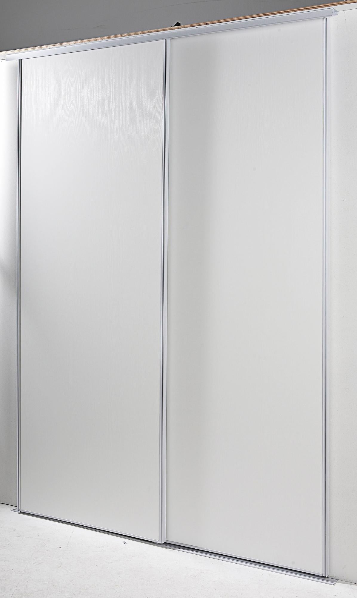 Pack portes de placard coulissantes - 2 vantaux - Atelier pin nordique  verre dépoli