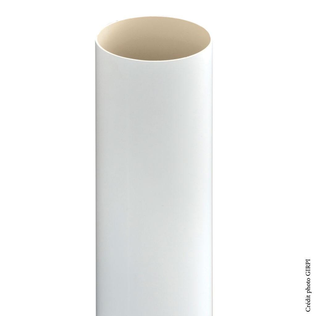 Tube de descente de gouttière en PVC blanc Ø 50 - Longueur 4 M pour  mobilhome