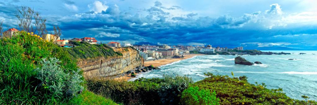 Cadre toile imprimée paysage de Biarritz - Vente de tableau