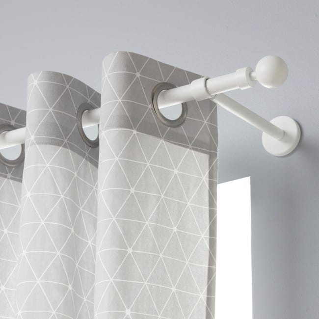 Support extensible tringle à rideau Design, 20 mm blanc mat