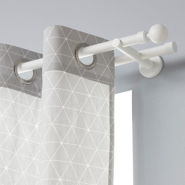 Support extensible tringle à rideau Design, 20 mm blanc mat