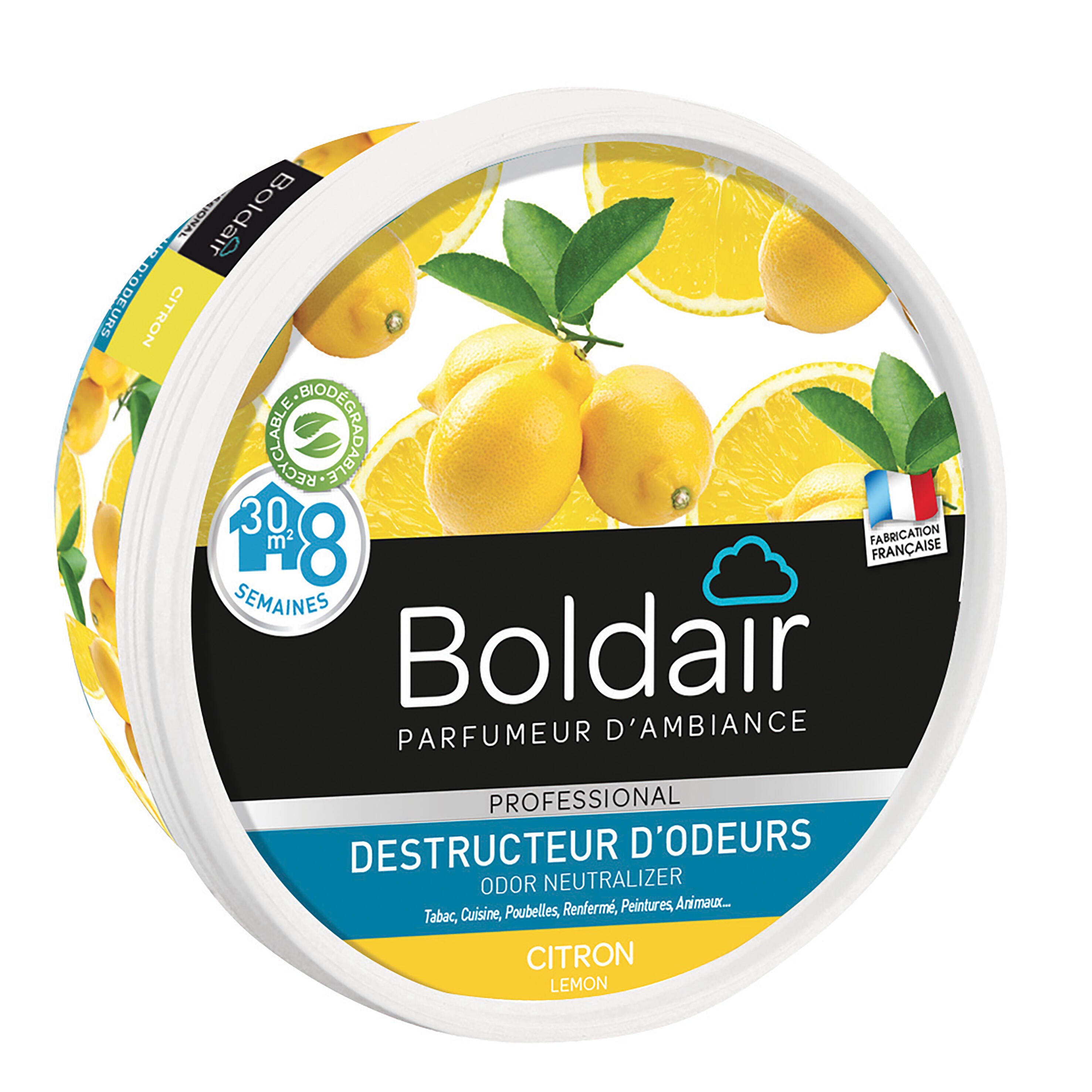 Destructeur d'odeur gel BOLDAIR, parfum citron jaune 300 g