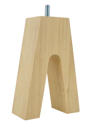 Pied de meuble fuseau incliné bois brut H.100 Ø60mm - BAR PLUS