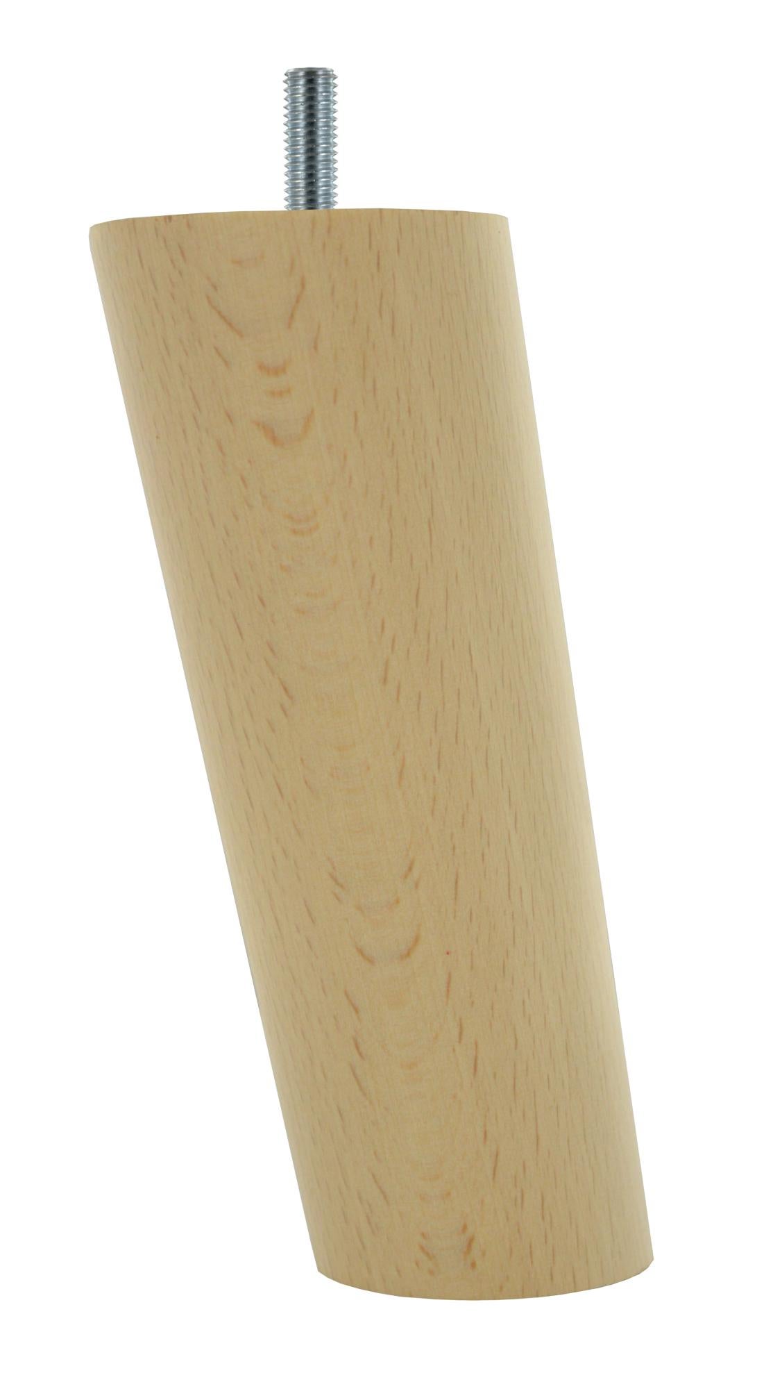 Pied de meuble conique fixe hêtre brut blanc / beige / naturels, 15 cm | Leroy Merlin