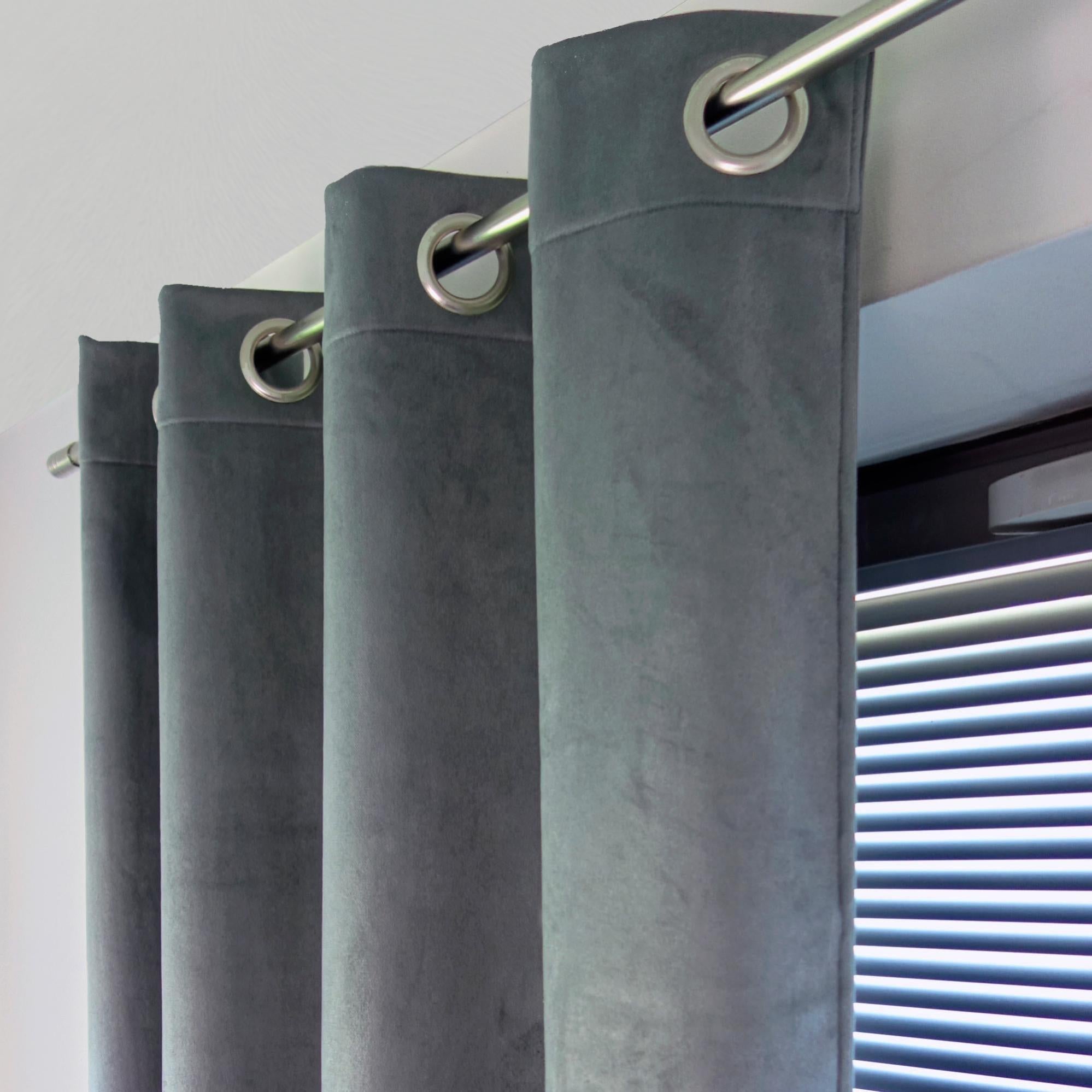 Rideau occultant thermique, Bristol gris steel l.140 x H.260 cm Leroy