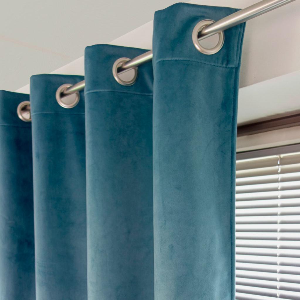 Rideau Occultant Thermique Bristol Bleu Aqua L 140 X H 260 Cm Leroy Merlin