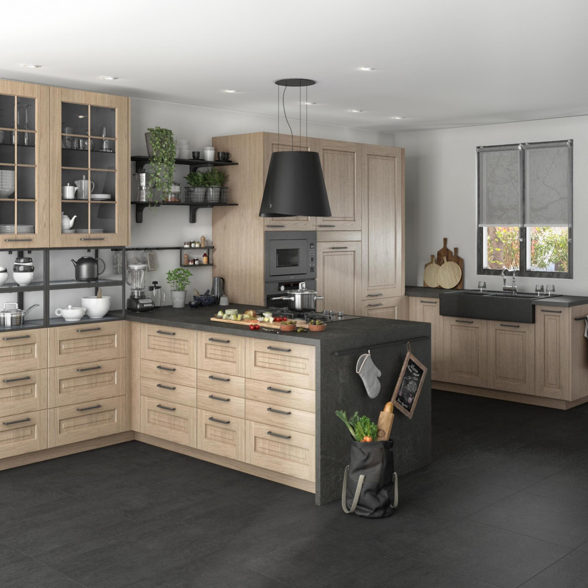 Facade De Tiroir De Cuisine Prague Chene Vernis H 76 5 X L 59 7 Cm Leroy Merlin