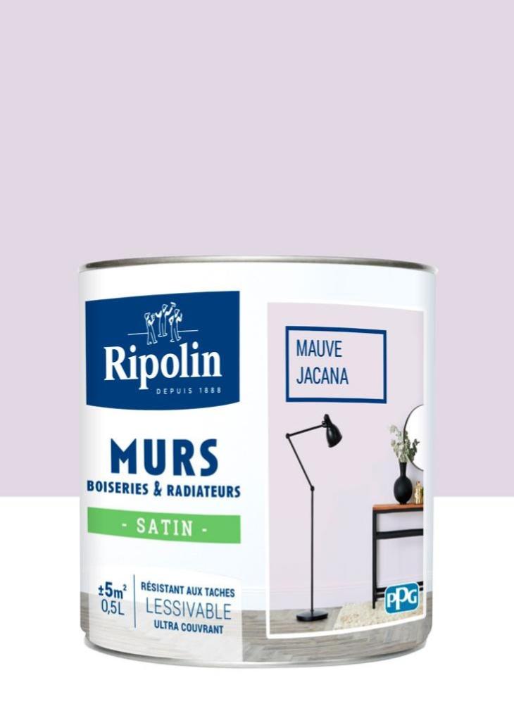Peinture Mur Boiserie Radiateur Ripolin Mauve Jacana Satine 0 5 L Leroy Merlin