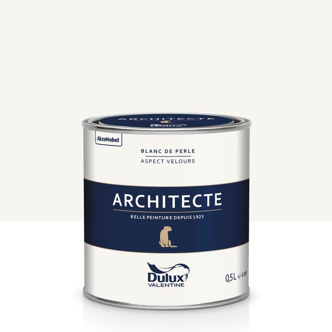 Peinture blanc perle velours DULUX VALENTINE Architecte 0.5 l | Leroy ...