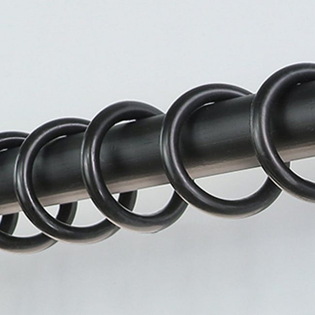 Leroy Merlin 10 Anneaux + Pinces Pour Cable Métal à Rideaux - Diam 34mm -  Noir - Prix pas cher