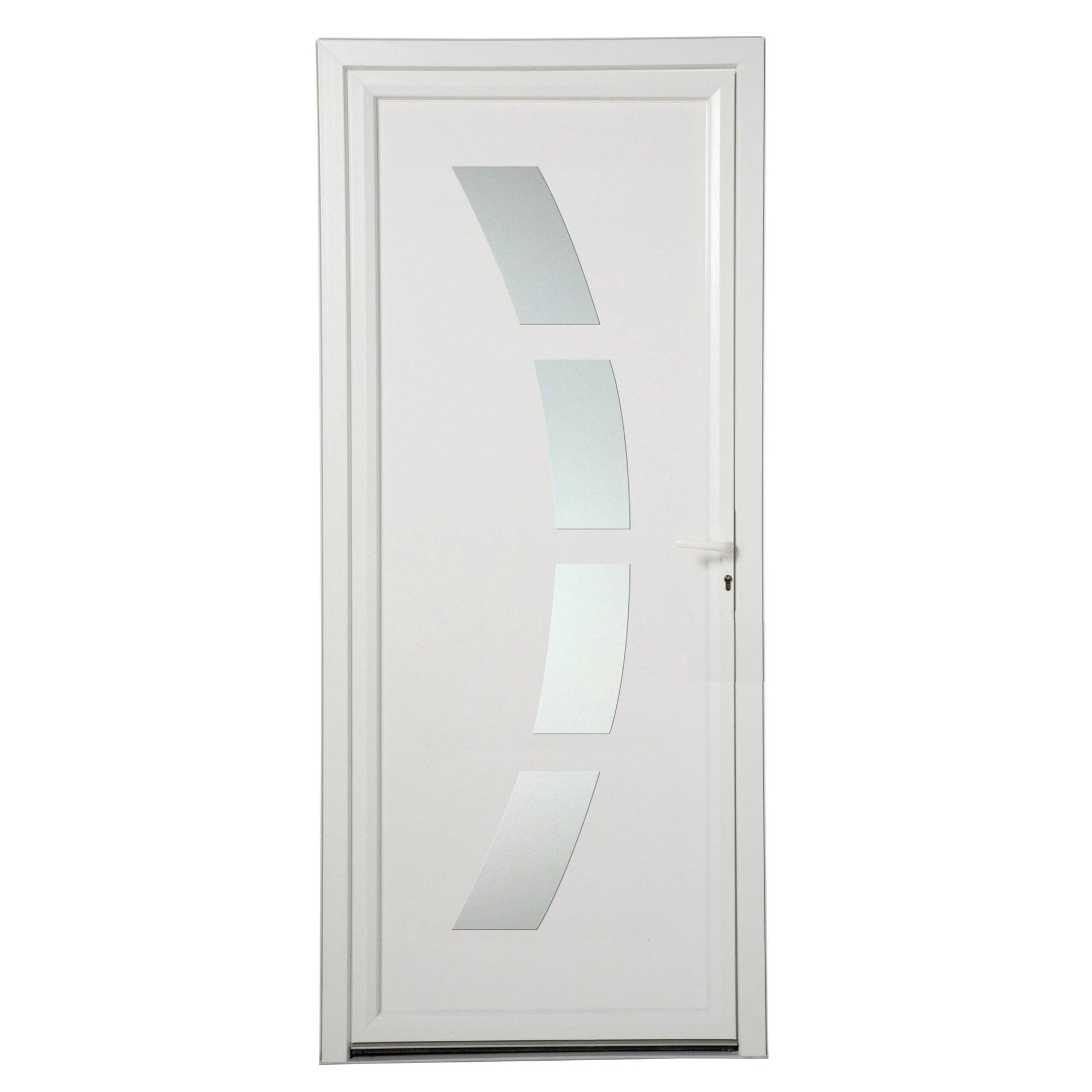 Porte D Entr E Pvc Toledo Essentiel H X L Cm Vitr E Blanc Pous Gauche Leroy Merlin