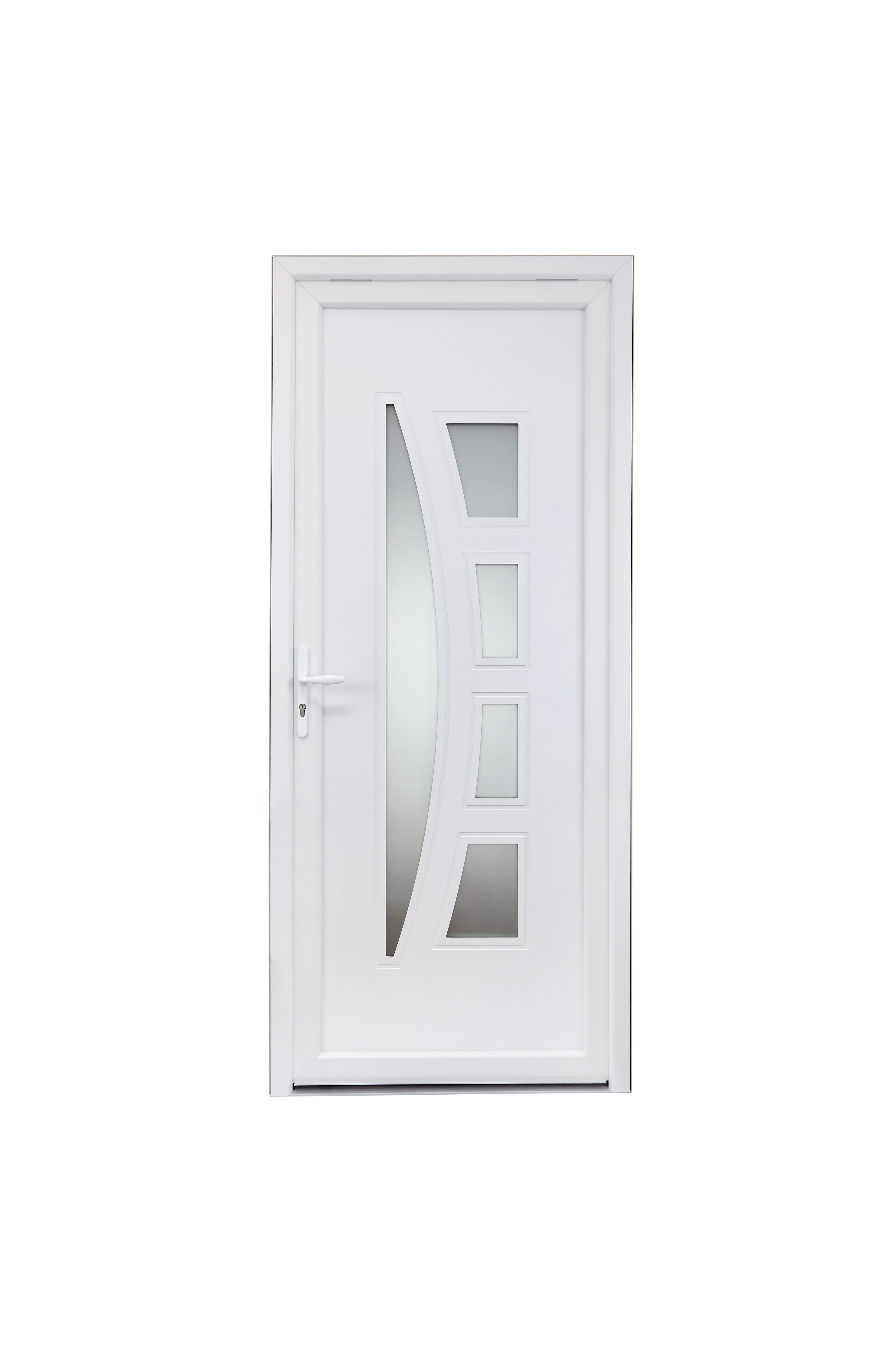 Porte d'entrée PVC Riwa Essentiel H.215 x l.90 cm vitrée blanc ...