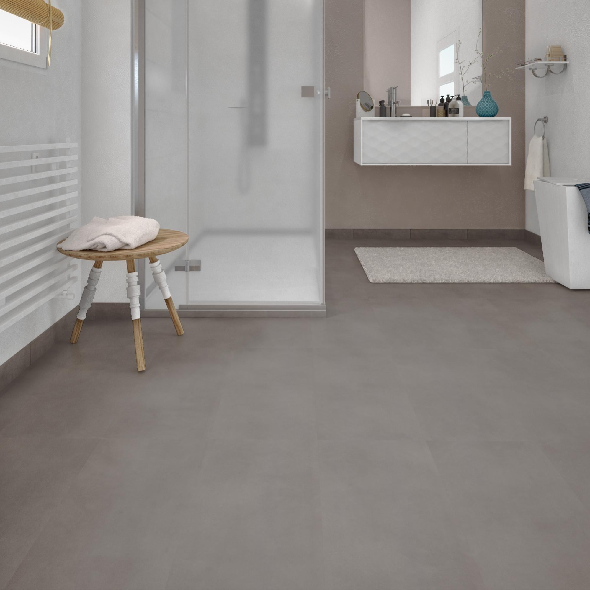 Dalle PVC clipsable effet béton taupe ARTENS Moods Leroy Merlin