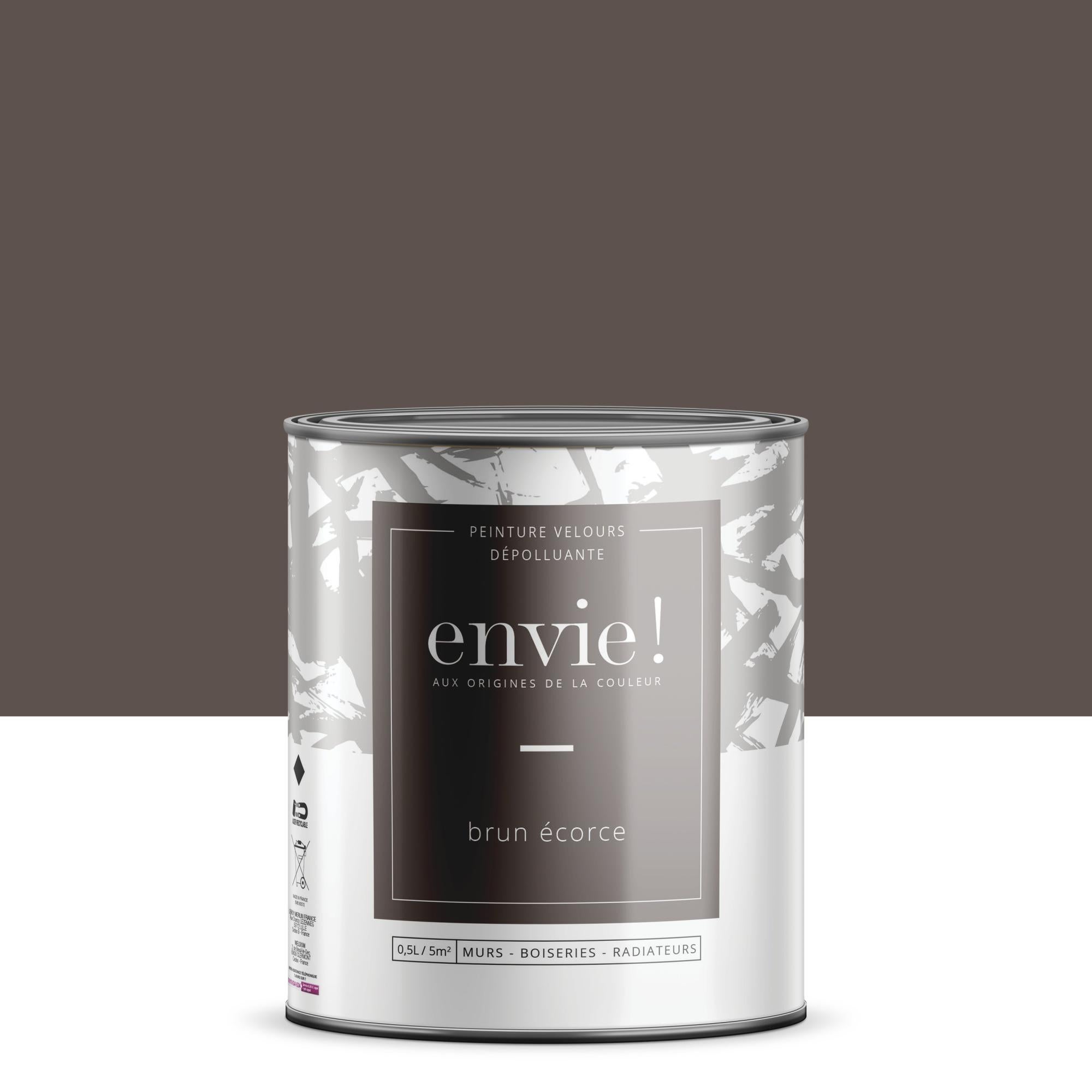 Peinture mur, boiserie, radiateur noir fusain velours ENVIE Biosourcée 0.5l