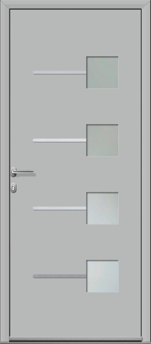 Porte d'entrée Alu Soria 2 Premium H.215 x l.90 cm vitrée gris clair, pou. droit