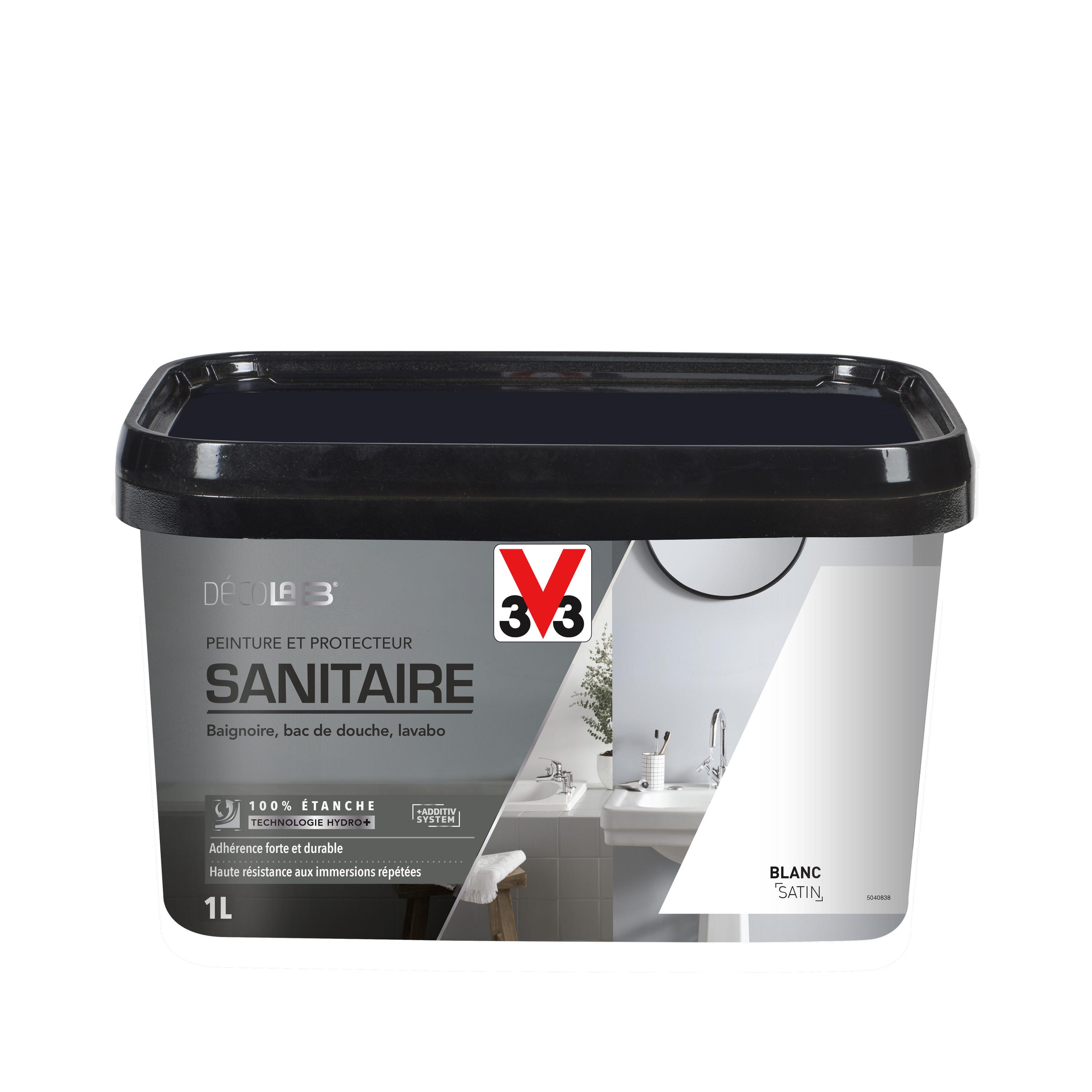 Peinture baignoire blanc satin V33 Sanitaire décolab® 1l
